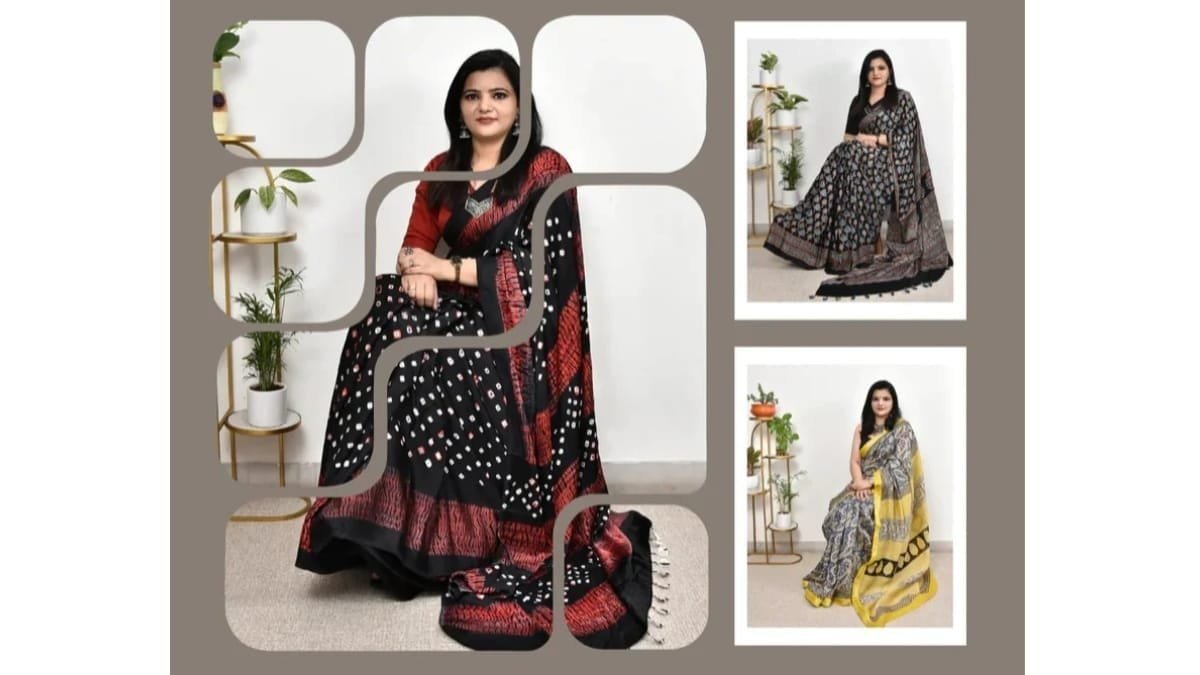 How to Spot Genuine Ajrakh Saree Online and Avoid Fake Machine Prints