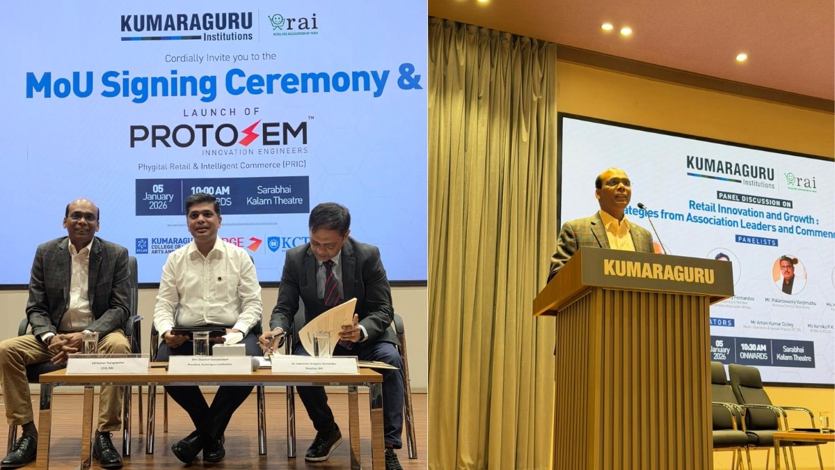 Retailers Association of India Signs MoU with Kumaraguru College of Liberal Arts and Sciences to Strengthen Industry-Academia Collaboration